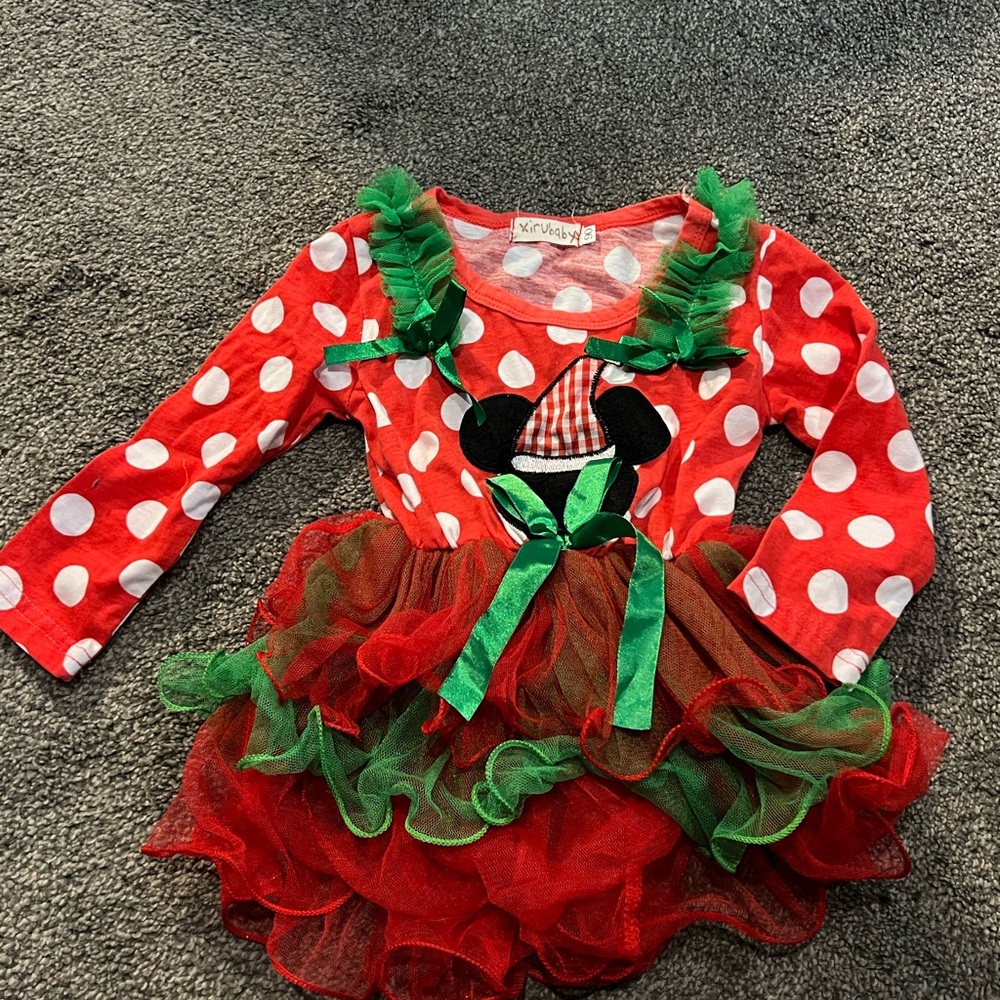 Red and Green Polka Dot Kids Minnie Mouse